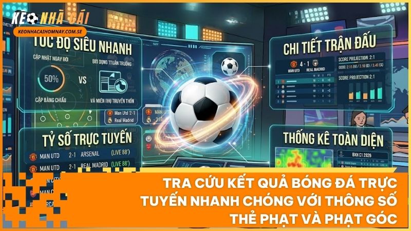 Giao diện thông minh hỗ trợ bộ lọc tra cứu kết quả bóng đá theo ngày, theo giải đấu và theo từng câu lạc bộ cụ thể